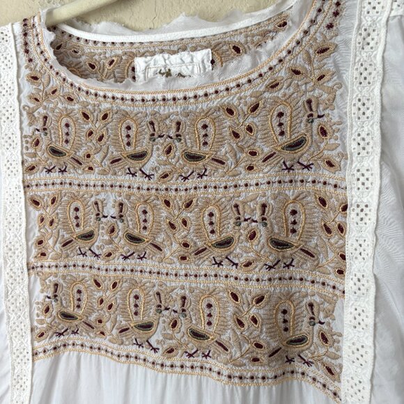 Johnny Was Biya Bird Embroidered Boho Blouse Top - Picture 6 of 14